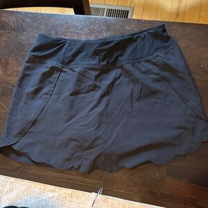 Black Scalloped Hem Skort